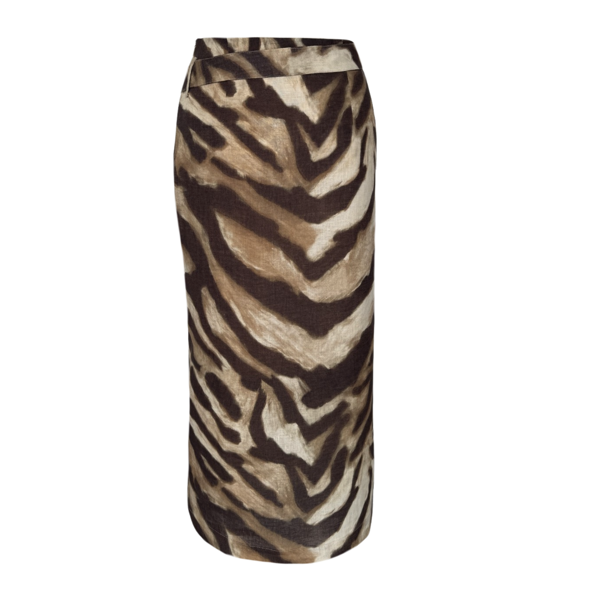 ZEBRA DESEN %100 KETEN KRUVAZE ETEK