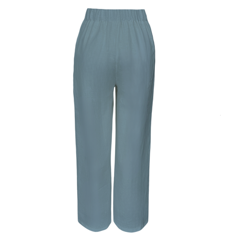 ELSA %100 KETEN PANTOLON MAVİ