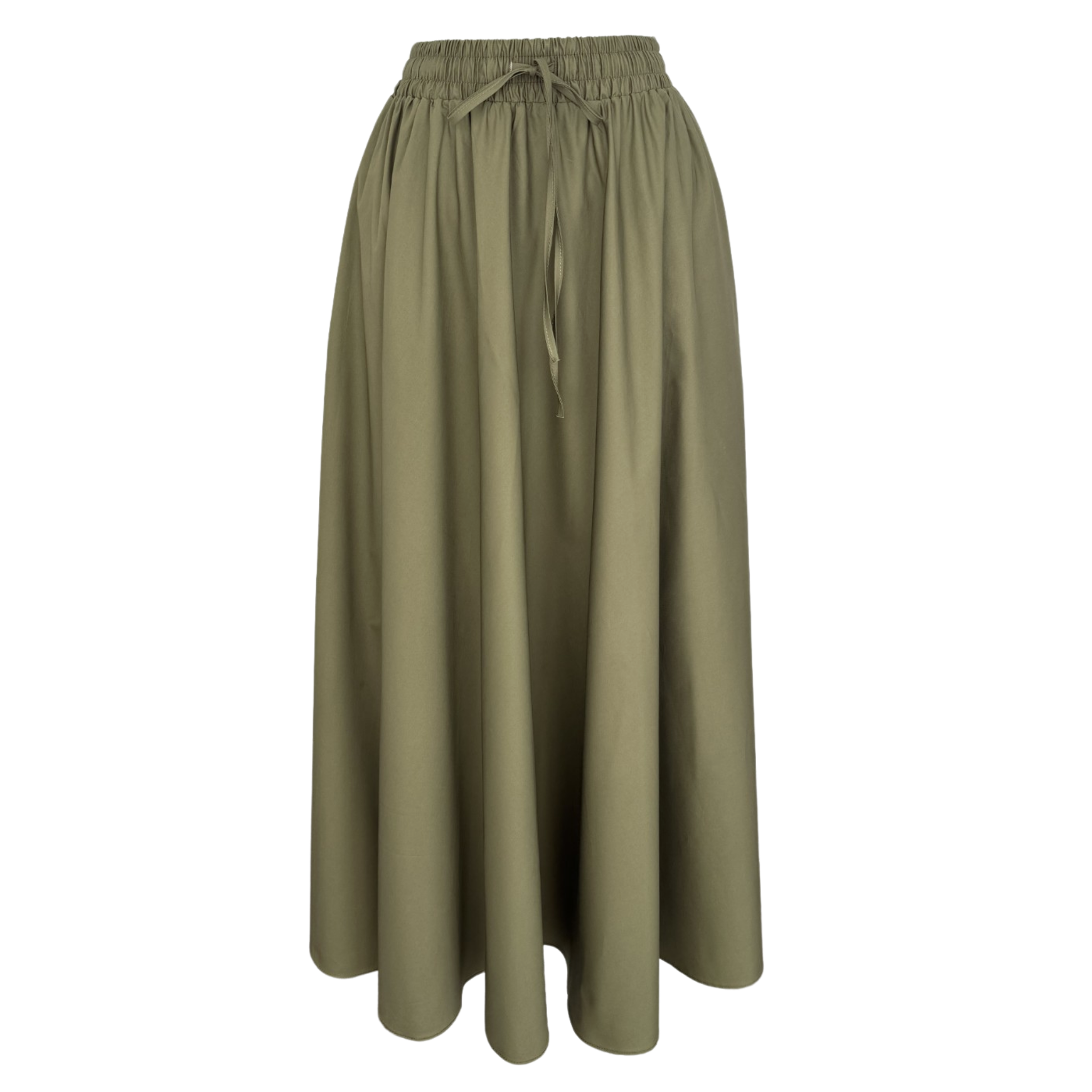 YANLARDAN YIRTMAÇLI %100 COTTON ETEK HAKİ