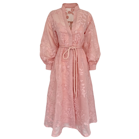 3D ÇİÇEK DETAYLI ELBİSE PUDRA