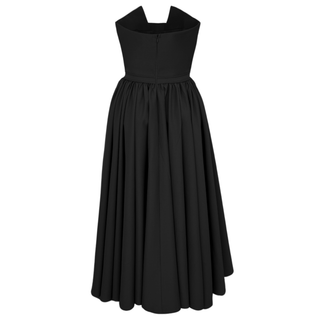 BELE OTURAN STRAPLEZ ELBİSE SİYAH