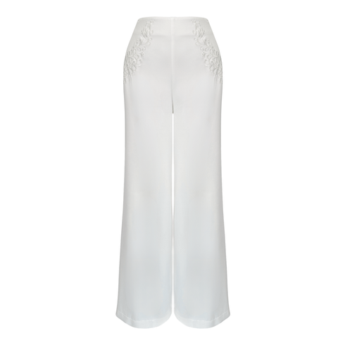 SHERRİ NAKIŞ DETAYLI PAMUK SATEN PANTOLON