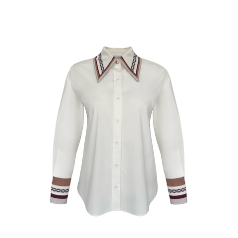 YAKA VE MANŞET DETAY COTTON GÖMLEK EKRU