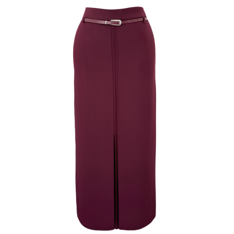 ÖNDEN KAPALI YIRTMAÇ DETAYLI KALEM ETEK  BORDO