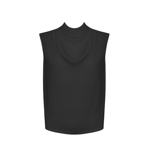 KOLSUZ SATEN BLUZ SİYAH