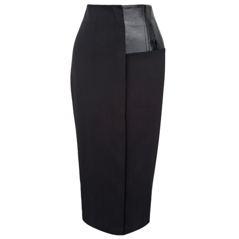 SHİNE ÖNDEN FERMUARLI KALEM ETEK SİYAH