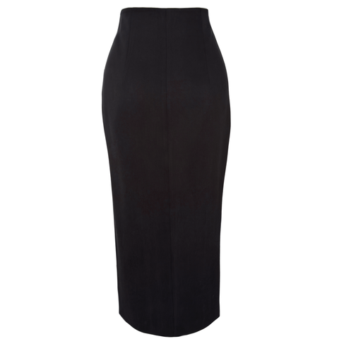 SHİNE ÖNDEN FERMUARLI KALEM ETEK SİYAH