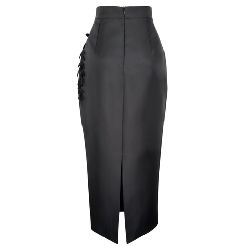 HENA YAPRAK DETAY TAFTA KALEM ETEK SİYAH