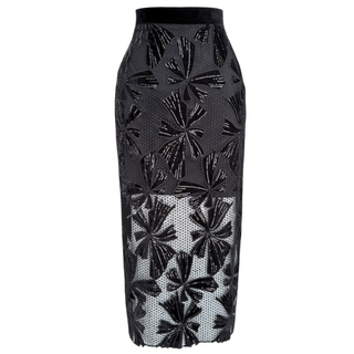 PAYET İŞLEMELİ DANTEL KALEM ETEK