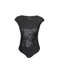 SIRT DEKOLTELİ DÜŞÜK KOL PAYETLİ BODYSUİT SİYAH