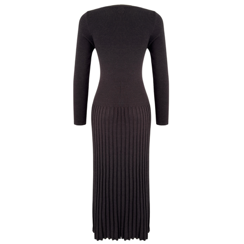 %100 ORGANİK YÜN MAKSİ BOY TRİKO ELBİSE KAHVE