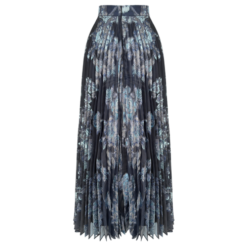 JAKARLI VE PİLİSELİ ETEK LACİVERT