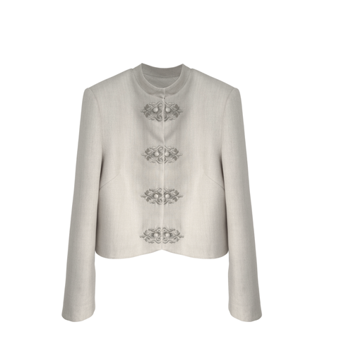 KAİ NAKIŞ DETAY KISA CEKET TAŞ