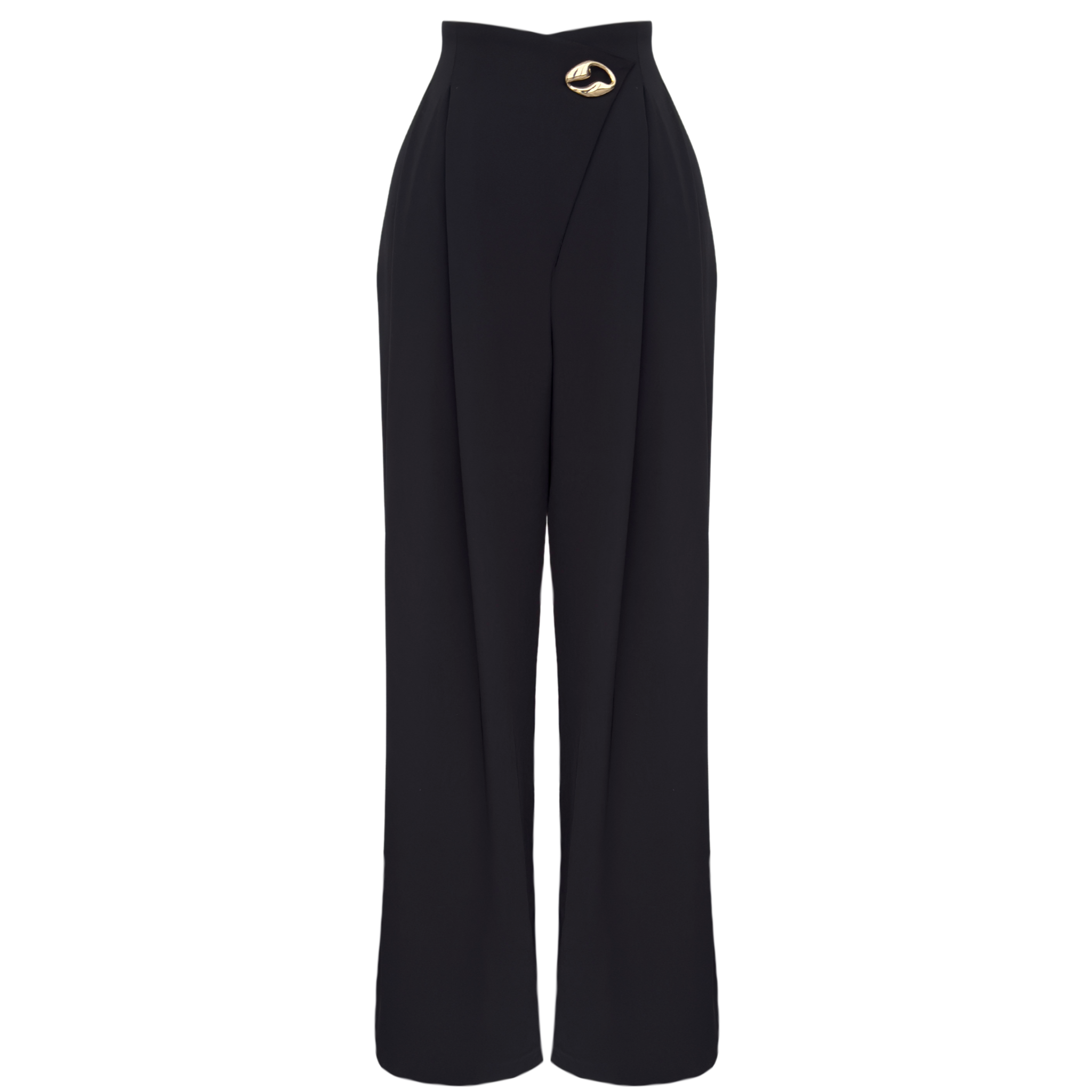 BELİ KRUVAZE MODEL GENİŞ PAÇA PANTOLON SİYAH