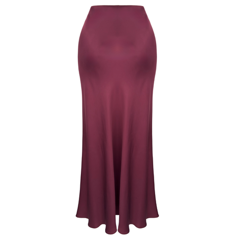 RAYON KARIŞIMLI SATEN IŞILTILI ETEK BORDO