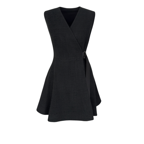 TRANSPARAN BLUZ DETAYLI KRUVAZE MODEL TÜVİT ELBİSE SİYAH