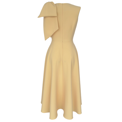 OMZU FİYONK DETAY KLOŞ ELBİSE SARI