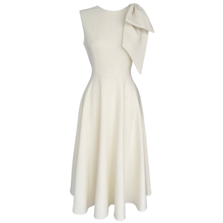 OMZU FİYONK DETAY KLOŞ ELBİSE EKRU