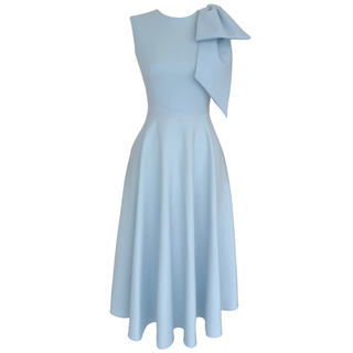 OMZU FİYONK DETAY KLOŞ ELBİSE MAVİ