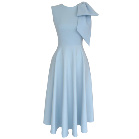 OMZU FİYONK DETAY KLOŞ ELBİSE MAVİ