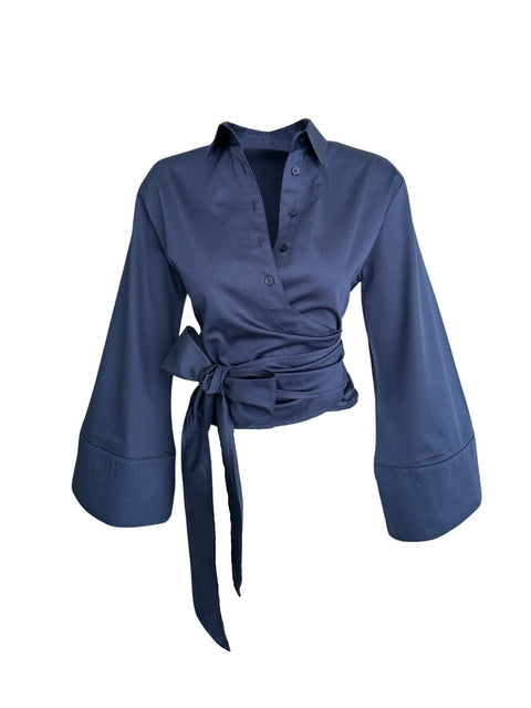 Kruvaze Model Bağlamali Gömlek Laci̇vert