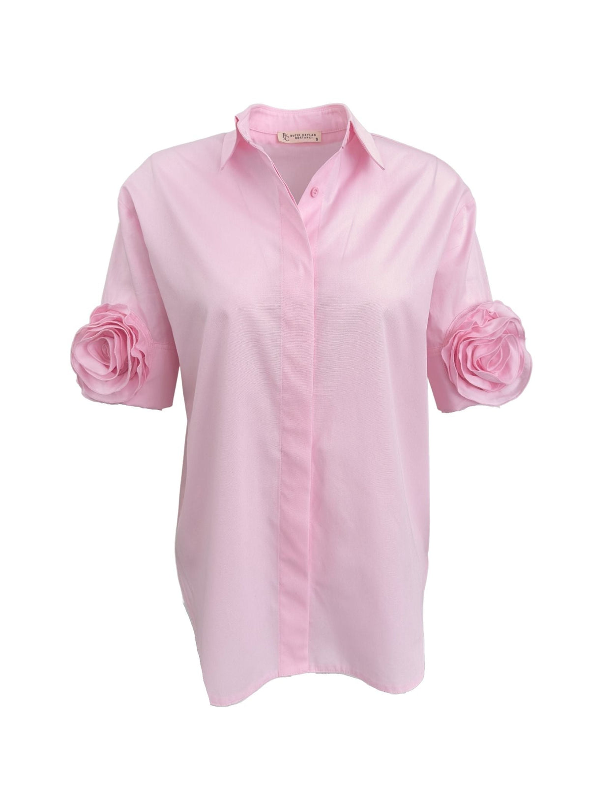 ROSE COTTON GÜL DETAY GÖMLEK PEMBE