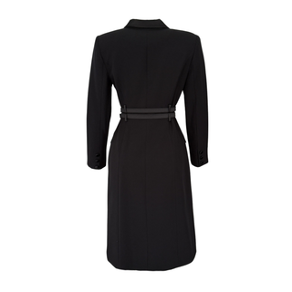 DOUBLE BELT JACKET COLLAR DRESS BLACK