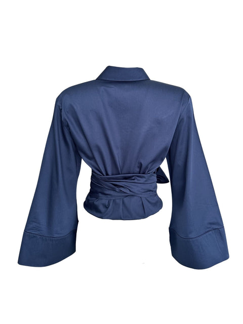 Kruvaze Model Bağlamali Gömlek Laci̇vert