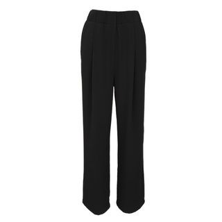 BLACK FLOWER PANTS WITH ELASTIC WAIST