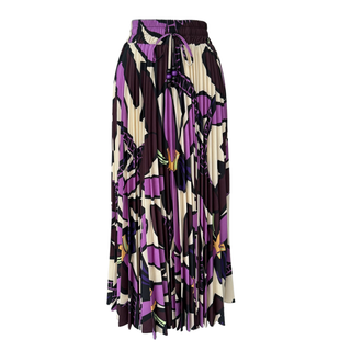 FLORAL PATTERNED PLEATED SKIRT