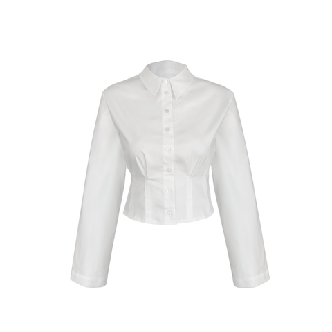 BEL VURGULU COTTON GÖMLEK EKRU