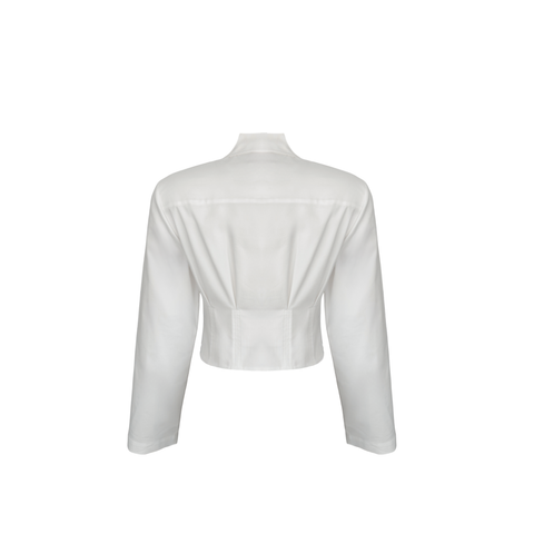 BEL VURGULU COTTON GÖMLEK EKRU