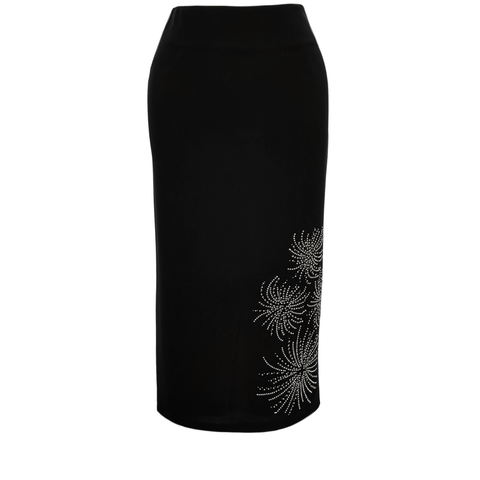 CAMELİA TROKLU MİDİ BOY KALEM ETEK SİYAH