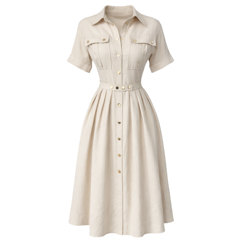 CEP DETAY KEMERLİ TENCEL ELBİSE TAŞ