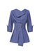 ÇİZGİ DETAY BELİ KUŞAKLI COTTON BLUZ