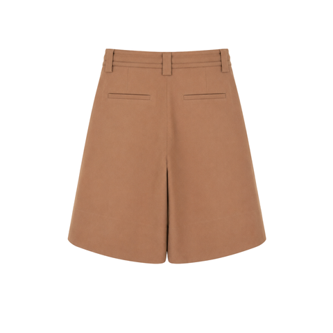 BELİ BAĞCIK DETAY COTTON ŞORT CAMEL