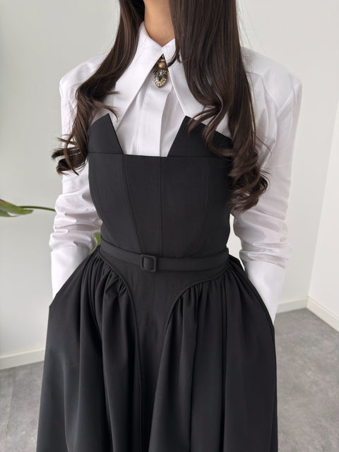 BELE OTURAN STRAPLEZ ELBİSE SİYAH