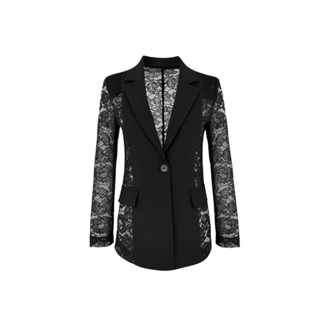 DANTEL DETAY CEKET SİYAH