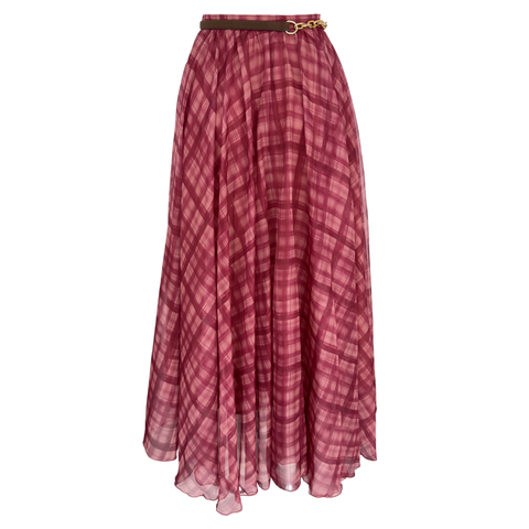 EKOSE DESEN KEMER DETAY ŞİFON ETEK