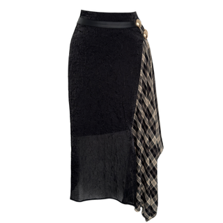 EKOSE KUMAŞ MİX ASİMETRİK ETEK SİYAH