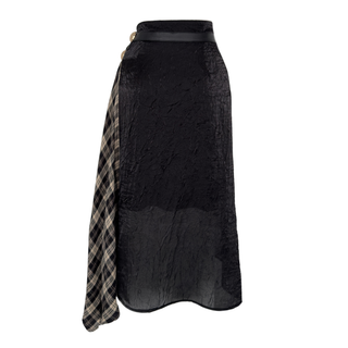 EKOSE KUMAŞ MİX ASİMETRİK ETEK SİYAH