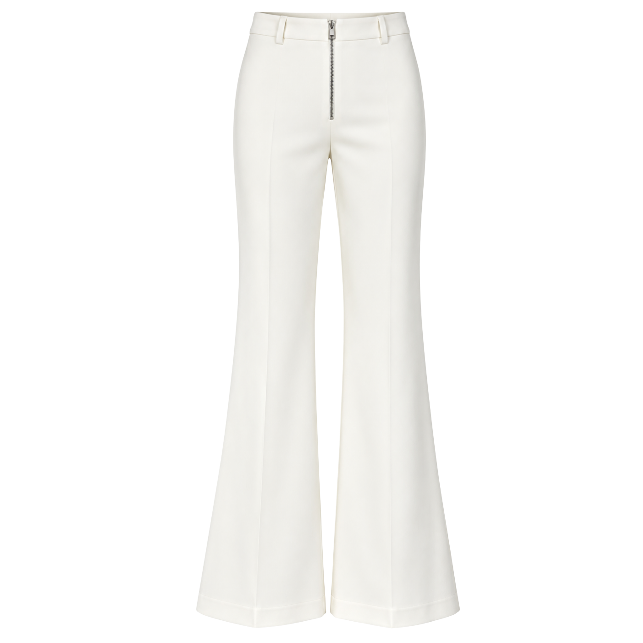 FERMUAR DETAY FLARE COTTON PANTON EKRU