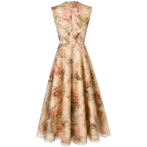 FLORAL DESEN KLOŞ MODEL JAKARLI ELBİSE