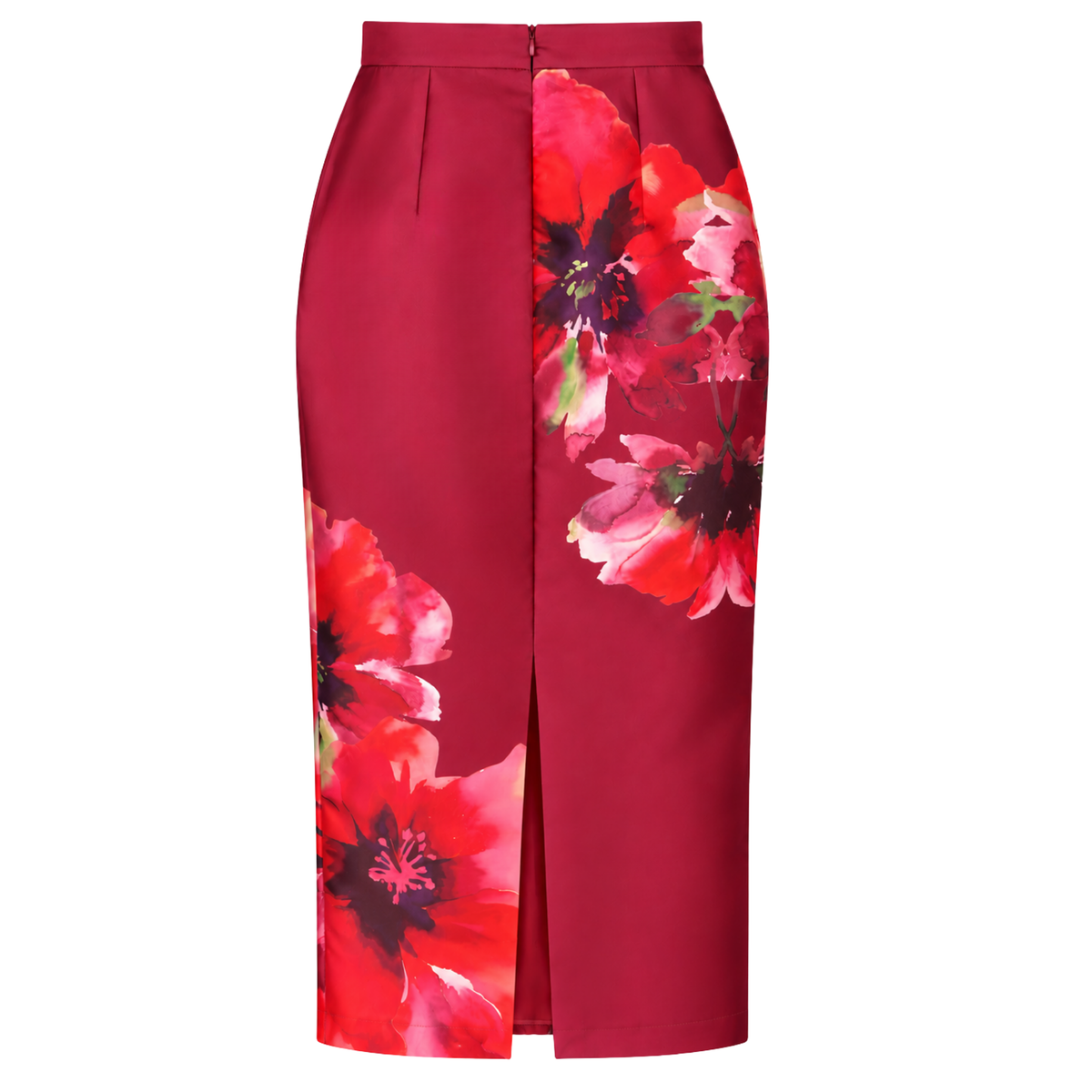 FLORAL DESEN TAFTA KALEM ETEK BORDO