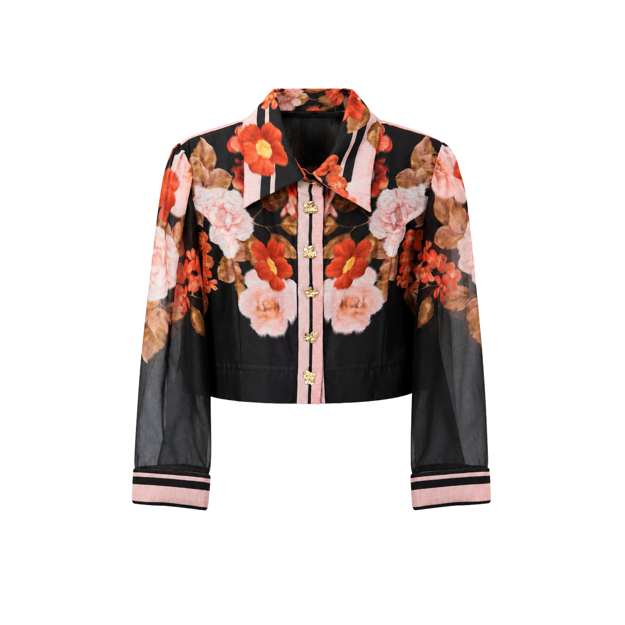 FLORAL DESEN ETEK VE GÖMLEK TAKIM SİYAH