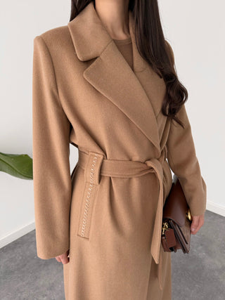 %60 YÜN İÇERİKLİ SÜS DİKİŞ DETAYLI KABAN CAMEL