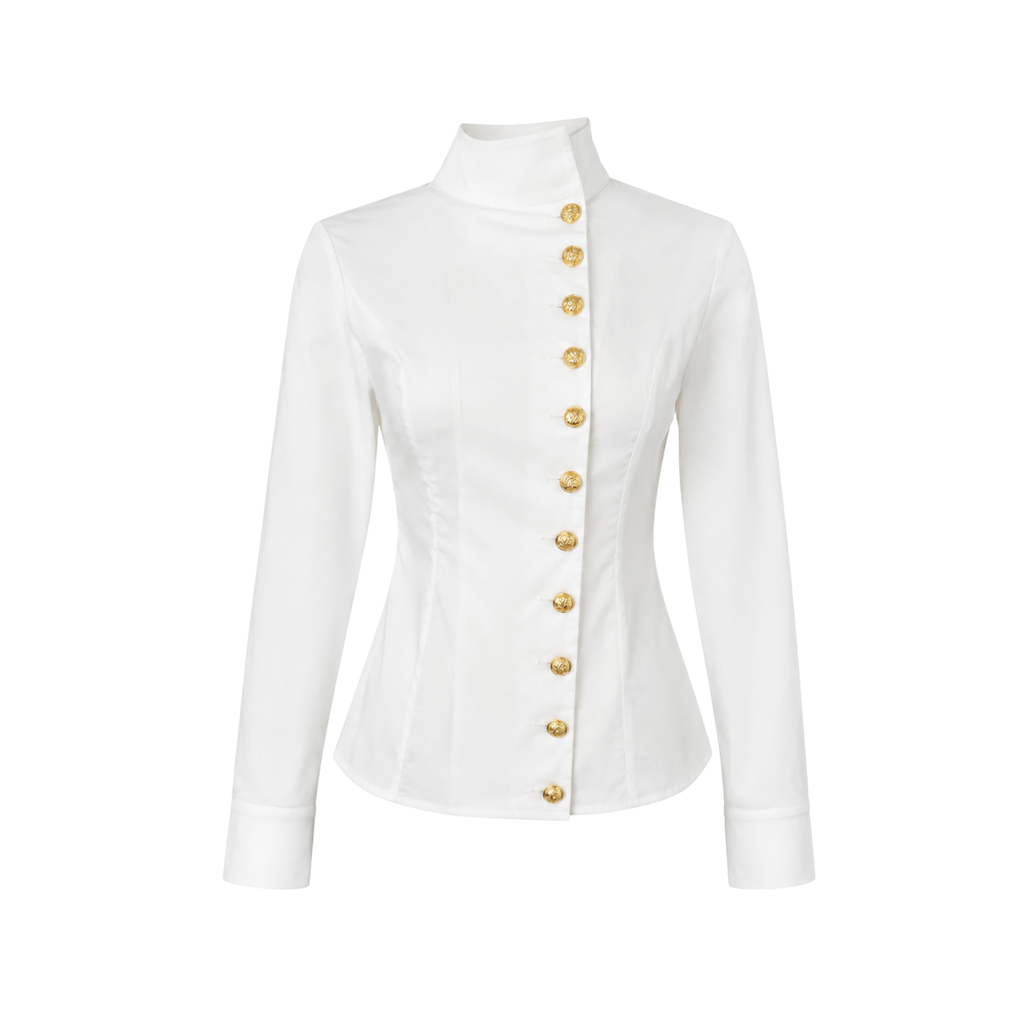 GOLD DÜĞMELİ SLİM FİT COTTON GÖMLEK BEYAZ