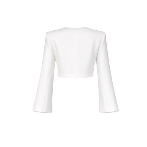 HOLLY YAKA DETAY KISA CEKET EKRU