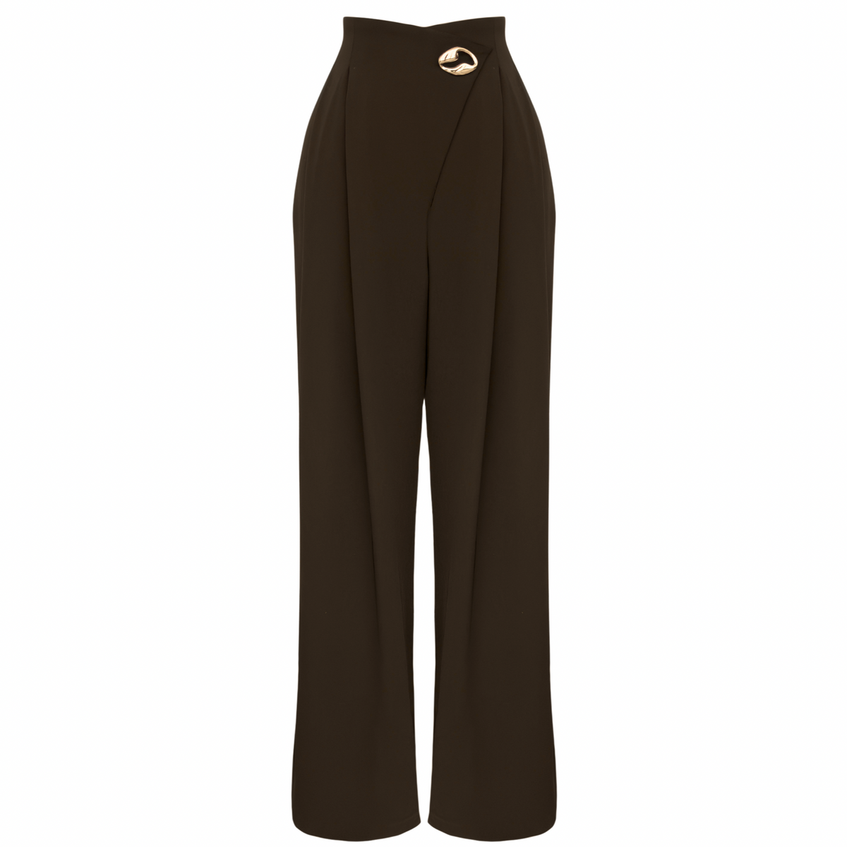 BELİ KRUVAZE MODEL GENİŞ PAÇA PANTOLON KAHVE