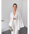 ELSA %100 KETEN GENİŞ MANŞETLİ GÖMLEK EKRU
